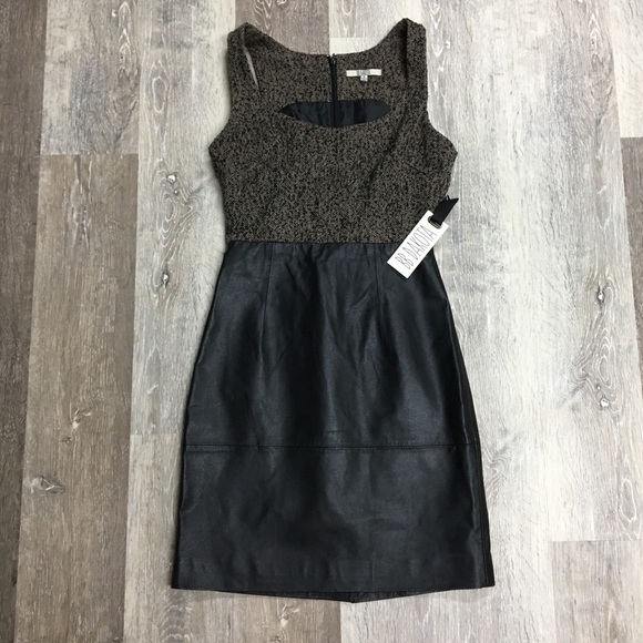 BB Dakota Dresses & Skirts - BB Dakota leather & tweed dress, size 0.